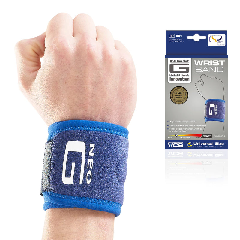 Neo G Wrist Band - Sports, Golf, Gym, Tennis Wrist Support – Wrist Bandage for Joint Pain, Arthritis, Sprains, Strains, Instability - Adjustable Compression - Class 1 Medical Device - NewNest Australia