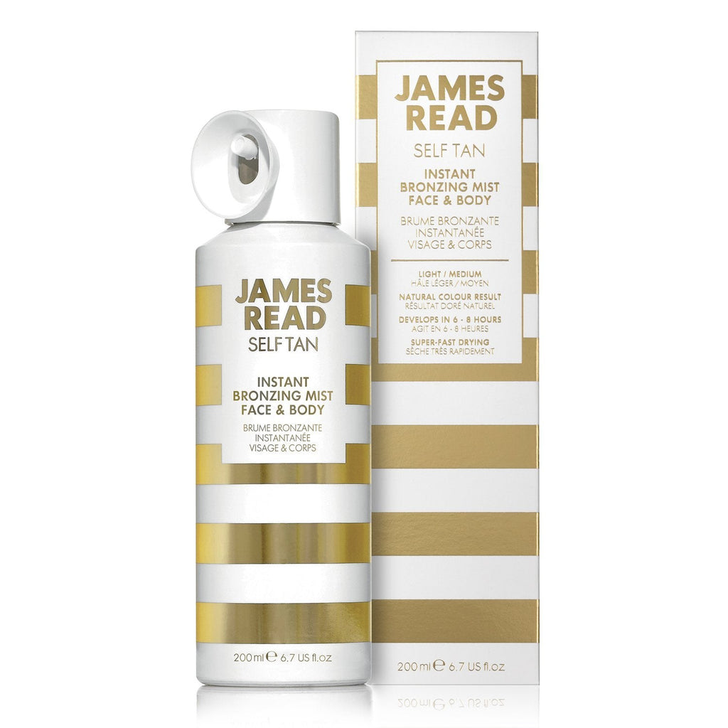 JAMES READ Instant Bronzing Mist for Face & Body 200ml LIGHT/MEDIUM All-Over Golden Glow Fast Drying & Long-Lasting Tanning Mist, Develops in 6-8 Hours Suits all Skin Tones Infused with Aloe Vera - NewNest Australia