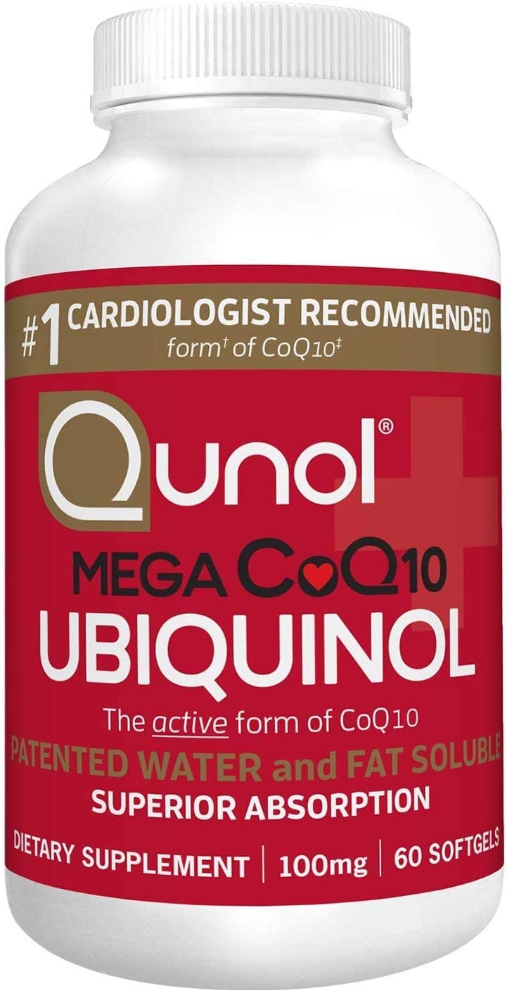 Qunol Mega Ubiquinol CoQ10 100mg, Superior Absorption, Patented Water and Fat Soluble Natural Supplement Form of C0Q10, Antioxidant for Heart Health, 60 Count Softgels - NewNest Australia