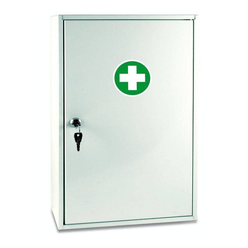 Reliance Medical White Sofia Metal Wall First Aid Emergency Cabinet. Wall Mounted Medical Cabinet To Store Supplies In 3 Spacious compartment - Contains Security Lock. Supplied With a Set of 2 Keys. - NewNest Australia