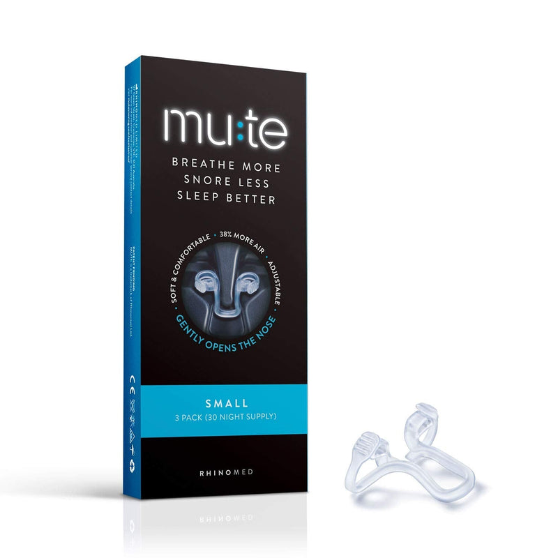 Rhinomed Mute Nasal Dilator for Snore Reduction - Anti-Snoring Aid Solution - Improve Airflow - Comfortable Nose Vents, Breathing Aids for Better Sleep - (Size Small, 3-Pk) 3 Pack Small - NewNest Australia