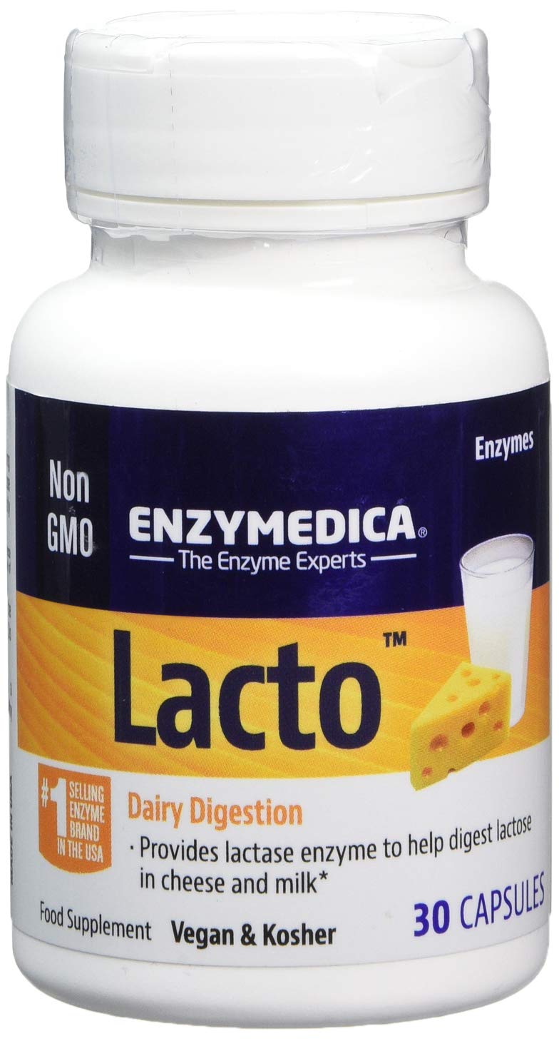 ENZYMEDICA - Lacto (30 Capsules) | Food Intolerance Digestive Enzymes Supplements | Maximum Lactose Digestive Enzymes Blend for Dairy Intolerance, Nutrient Supplements, Gut Health Supplement, Vegan 30 Capsules - NewNest Australia