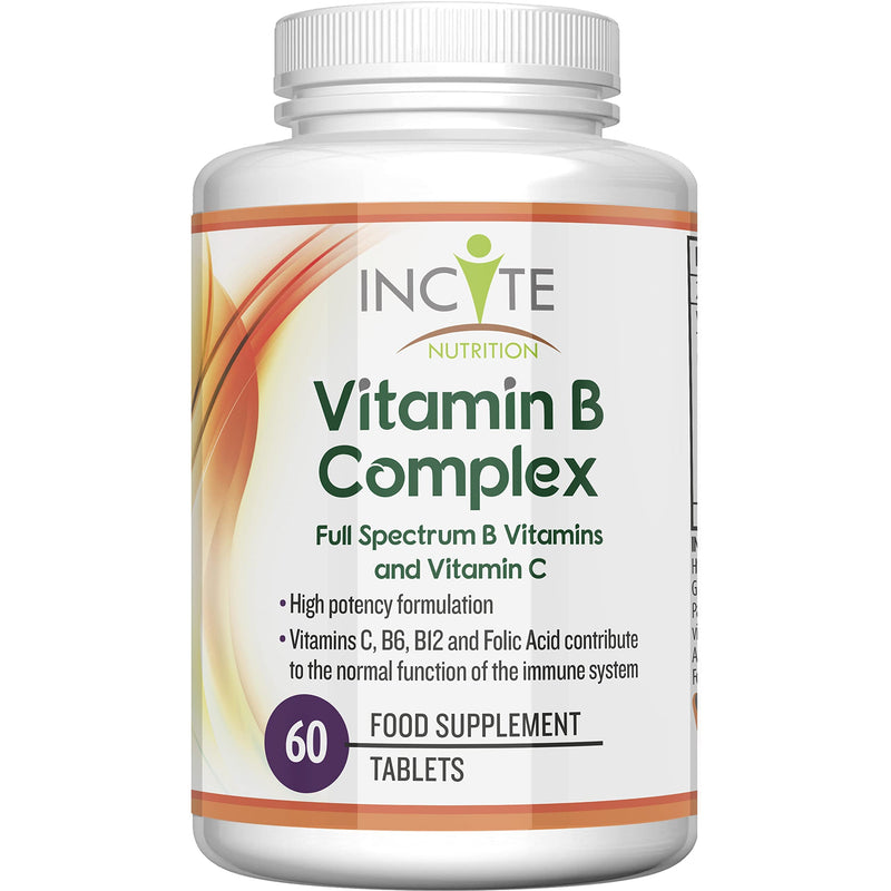 Vitamin B Complex High Strength | Super B Complex with B1, B2, B3, B5, B6, B12, Folic Acid, Vitamin C and Biotin | Suitable for Vegetarians and Vegans Plus GMO Free 60 Premium Easy Swallow Tablets - NewNest Australia