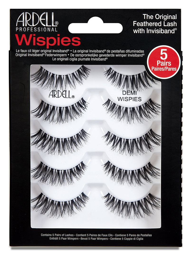 Ardell False Eyelashes Demi Wispies 4 Pairs Multipack Natural-Looking Wispy Effect Whisper-Soft Flutter Feathering Medium Volume Medium Length Invisiband False Eyelashes Vegan-Friendly Cruelty-Free - NewNest Australia