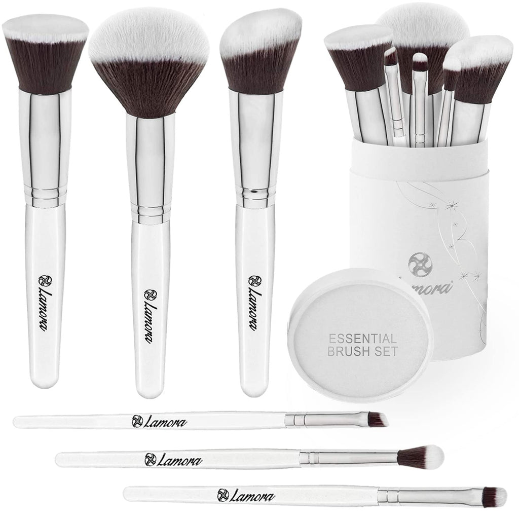 Powder Blush Foundation Kabuki Eyeshadow Brush Set - 6 Piece Essential Makeup Brushes Kit - Top Choice Premium Quality Synthetic Bristles - Apply Your Flawless Airbrushed Finish White - NewNest Australia