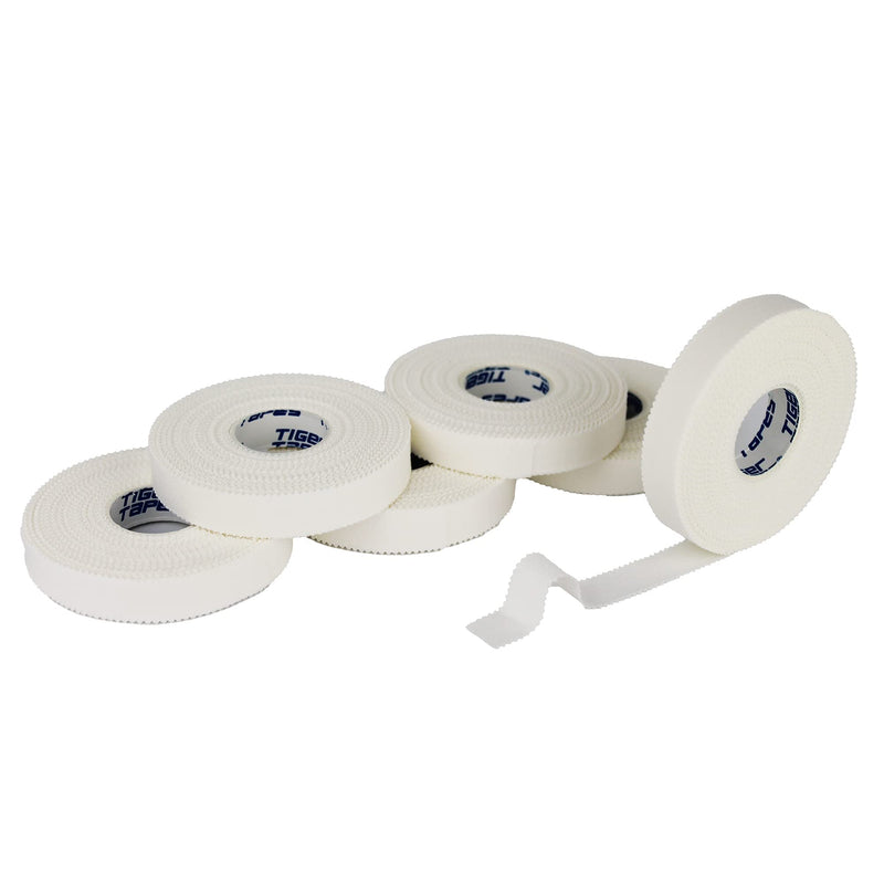 TIGERTAPES - Pack of 6 Zinc Oxide Strapping (1.25cm x 13.7m) - Long Sports Tape - Easy to Apply Sports Injury Tape for Sports Healthcare Professionals - Hand Tearable - White 1.25cm x 13.7m - NewNest Australia