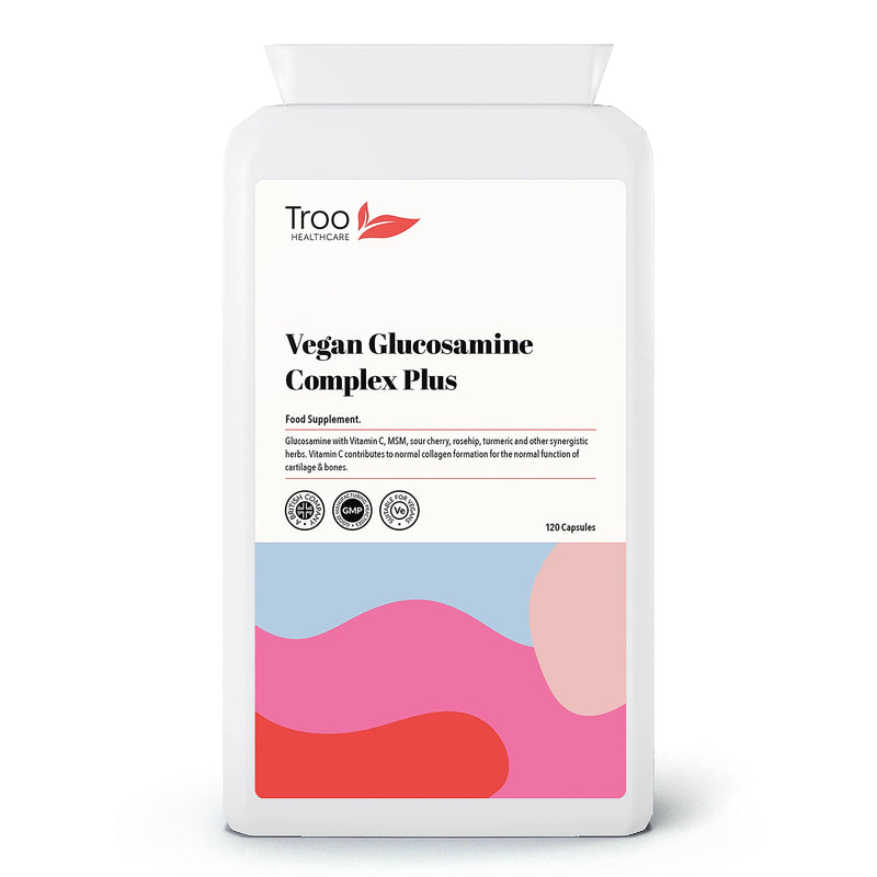 Vegan Glucosamine Complex PLUS 120 Capsules | Plant Based Glucosamine Supplement with MSM, Sour Cherry, Rosehip & Turmeric | UK Manufactured | Quality Guaranteed - NewNest Australia
