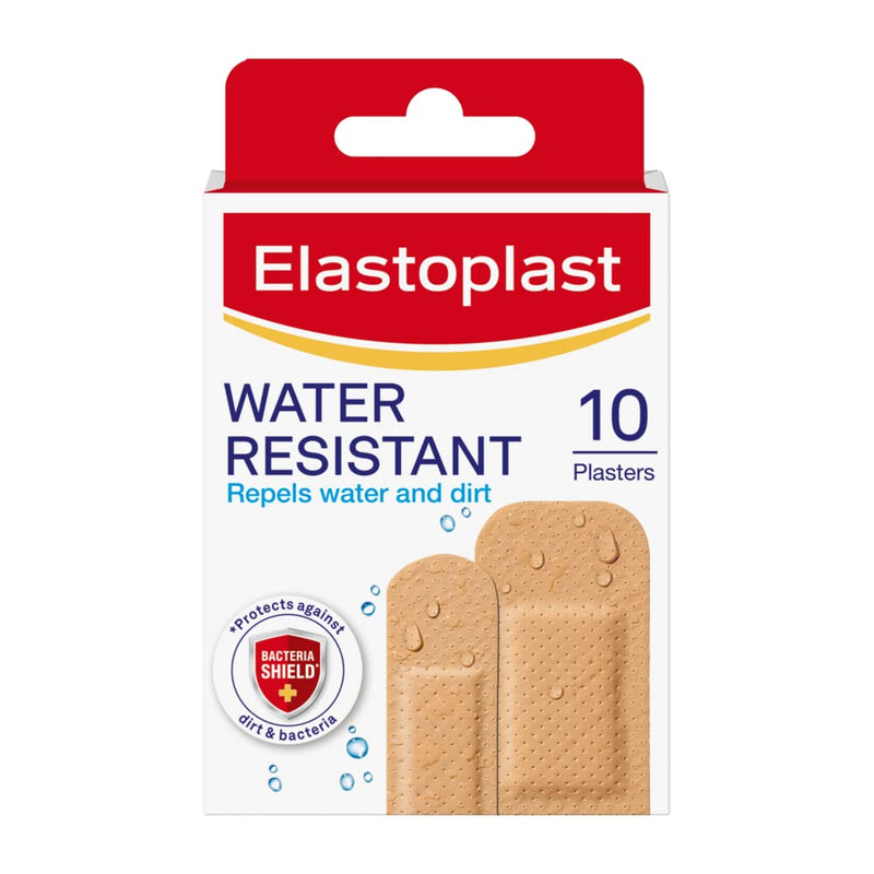 Elastoplast Water Resistant Plastic Plasters (10 x 10 Strips), Dirt and Water Resistant Plasters, Plasters Waterproof, First Aid Plasters 10 x 10 Strips - NewNest Australia