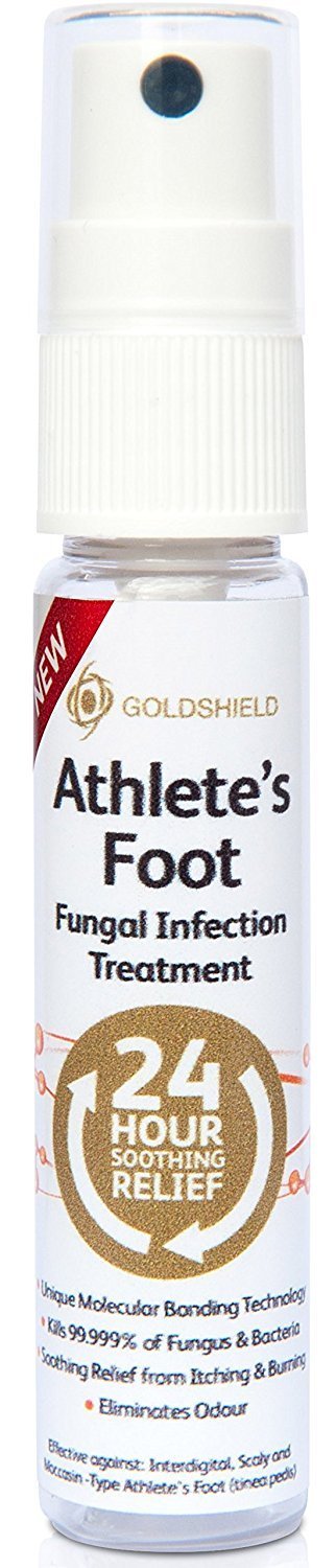 24 Hour Athlete’s Foot Fungal Infection Treatment, Anti-Bacterial, Long-Lasting Relief for Tinea Pedis 25ml Bottle with Easy Application Spray by Goldshield. - NewNest Australia