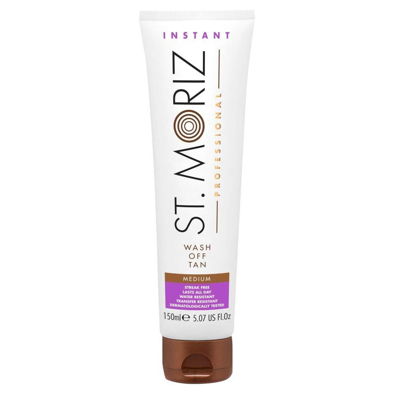 St Moriz Professional Instant Wash Off Tan with Aloe Vera, Vitamin E, Gradual Vegan Fake Tan, Medium 150 ml (Pack of 1) - NewNest Australia