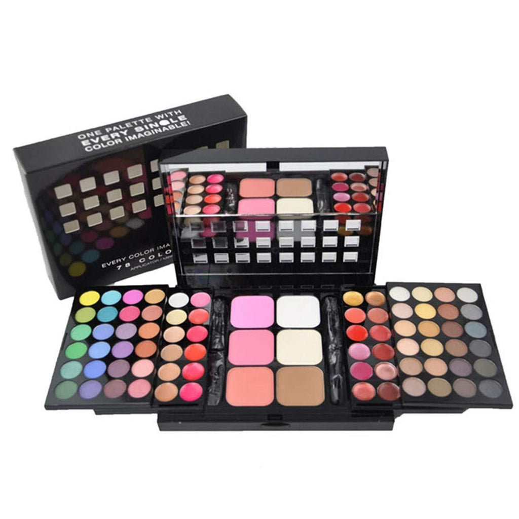 FantasyDay Holiday Gift Set 78 Colors All In One Makeup Palette Kit - 48 Colours Highly Pigmented Nudes Matte Warm Natural Eyeshadow Pallet with 18 Lipstick, 6 Concealer, 3 Blusher, 3 Shading Powder #96 - NewNest Australia