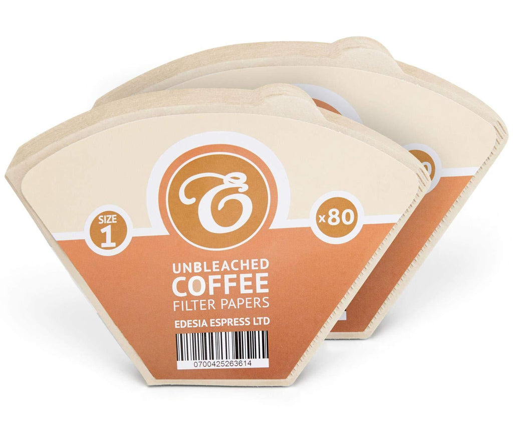 160 Size 1 Coffee Filter Paper Cones, Unbleached by EDESIA ESPRESS - NewNest Australia