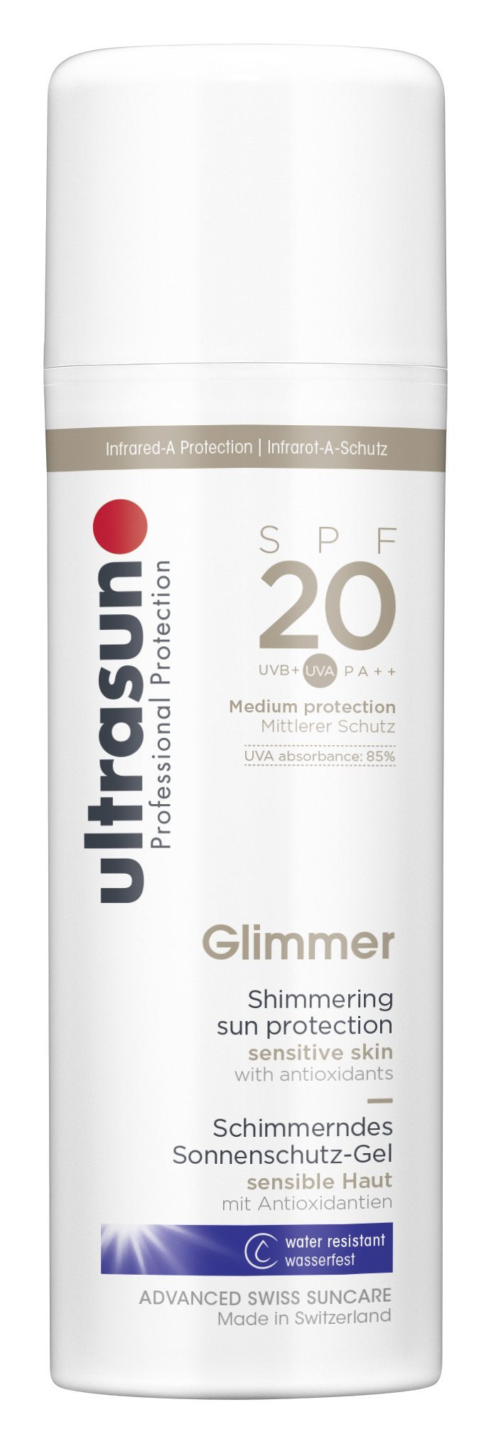 ultrasun SPF20 Glimmer Sensitive Formula All Day Sun Protection Lotion, 150 ml - NewNest Australia