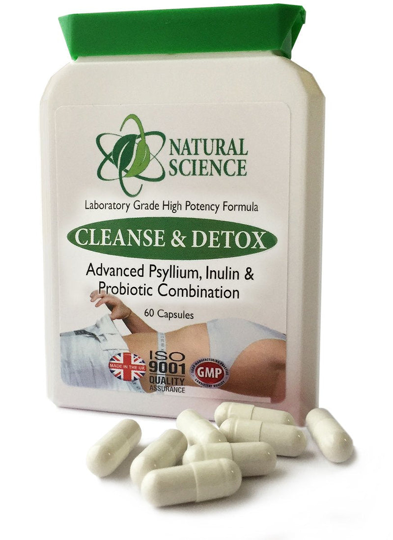 Colon Bowel Cleanse, Detox, PROBIOTIC - Ideal Combination; psyllium, Inulin, probiotic - Strong but Gentle Psyllium Colon Cleanse - Plus 3 Billion Friendly Bacteria - 60 Capsules Made in UK - NewNest Australia