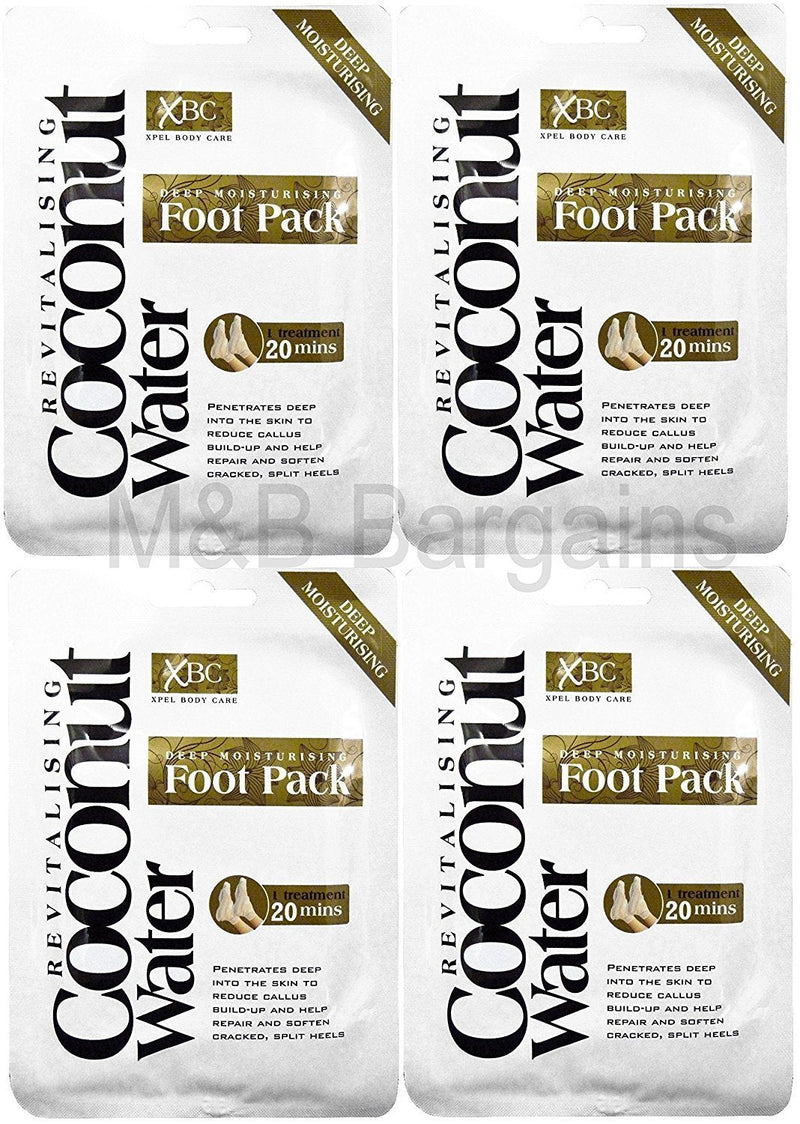 4 x Treatment Deep Moisturising Revitalising Coconut Water Foot Pack - NewNest Australia