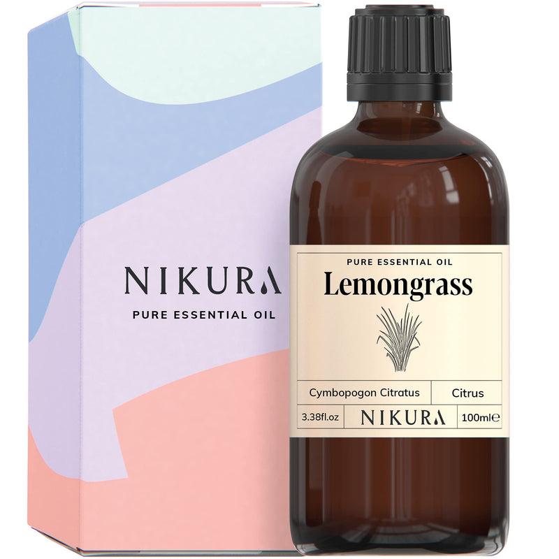 Nikura | Lemongrass Essential Oil - 100ml – 100% Pure, Natural and Vegan, for Lifting Mood and Insect Repellent | Aromatherapy, Diffusers 100 ml (Pack of 1) - NewNest Australia