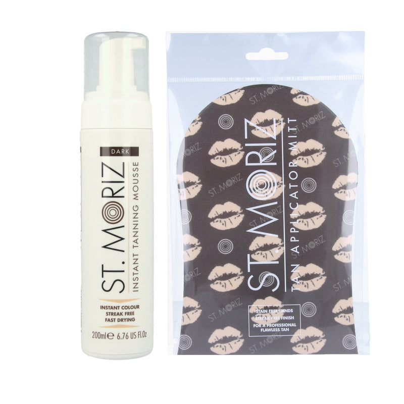 St Moriz Instant Self Tanning Mousse 200ml - Dark With St Moriz Tanning Mitt - NewNest Australia