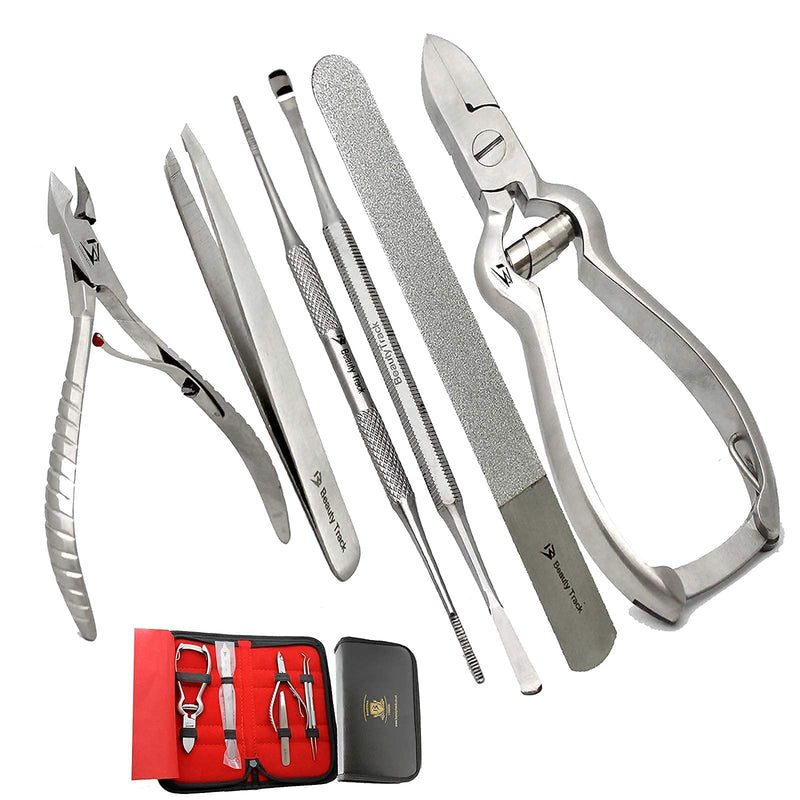 Heavy Duty Ingrown TOENAIL KIT Solid Stainless Steel - Tools For Ingrown Nail Treatment - EASILY FIX and PREVENT Sore, Painful Nails - Cuticle Nail Nipper Set for Thick Toenails - Eyebrows Tweezers - NewNest Australia