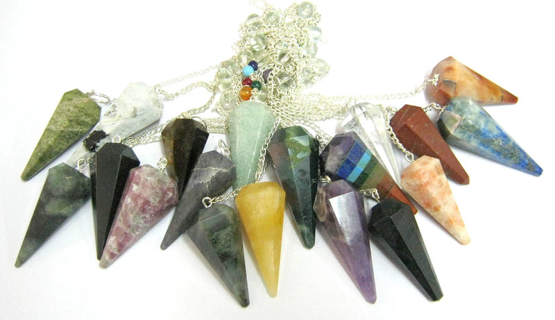 Set of Fifteen Gemstones Cone Pendulums Crystal Healing Reiki Dowsing Feng Shui Men Women Gift Metaphysical Powerful Meditation Psychic Energy Chakra Balancer Wellness Handcrafted - NewNest Australia