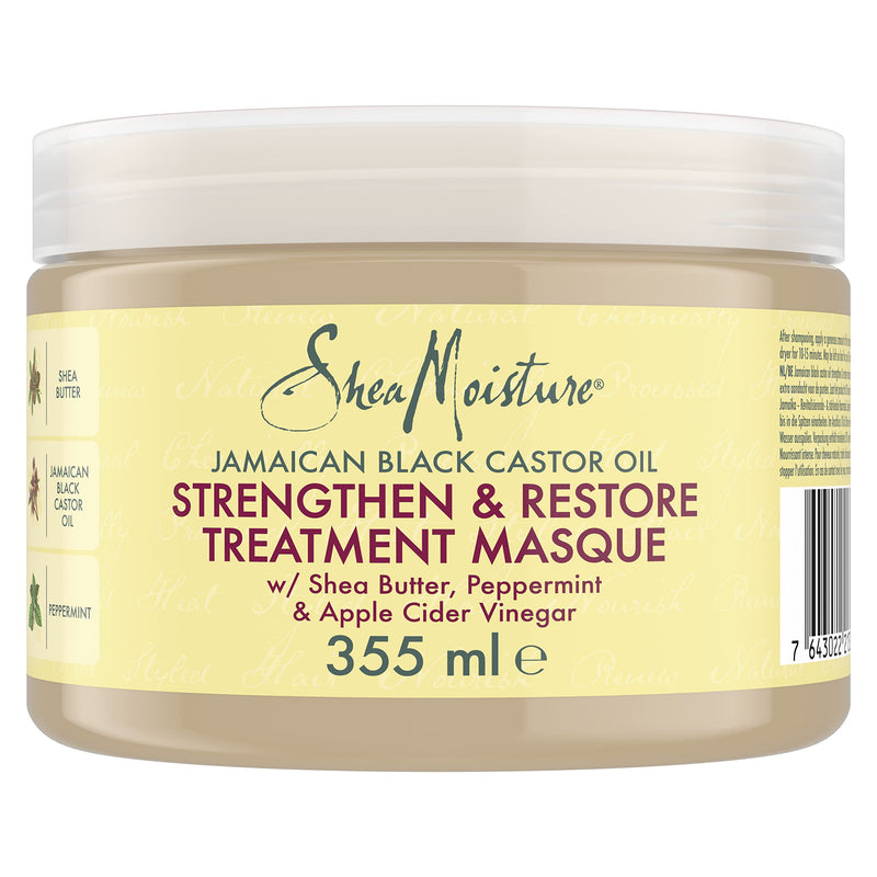 SheaMoisture Jamaican Black Castor Oil silicone and sulphate free hair mask Strengthen & Restore Hair Treatment Mask for natural, chemically processed, or heat styled hair 355 ml YELLOW 340 g (Pack of 1) - NewNest Australia