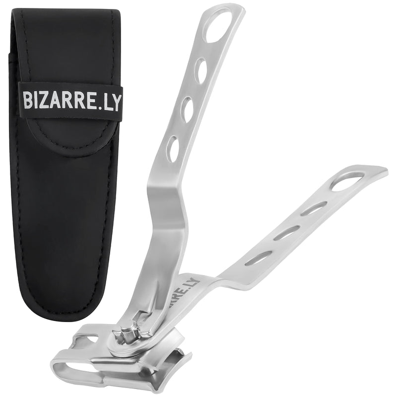 Bizarre.ly Stainless Steel Nail Clippers with Case - 9.9cm / 3.90 Inches - 360 Degree Rotating Swivel Head - Sharp Heavy Duty Clipper for Thick Nails - Fingernail & Toenail Cutter for Men & Women - NewNest Australia