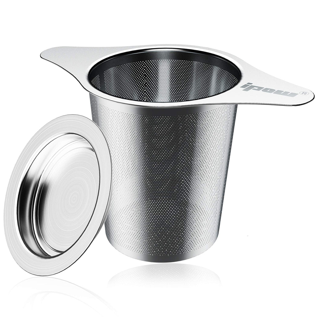 Ipow Tea Infuser 304 Stainless Steel Extra Fine Strainer Steeper with Lid and Two Handles for Loose Leaf Grain Tea Cups, Mugs, and Pots - NewNest Australia