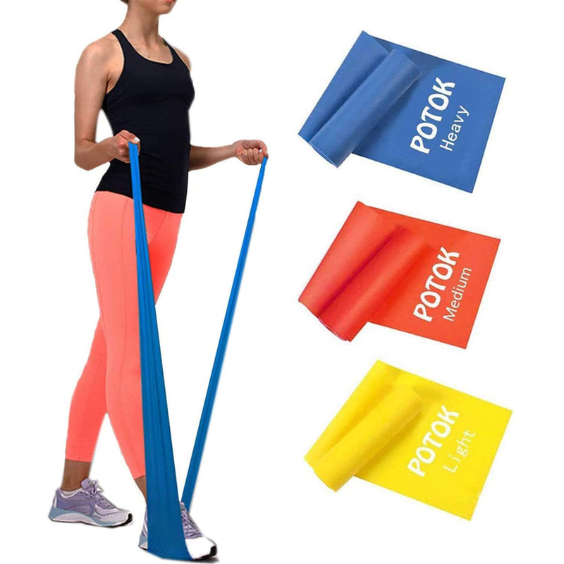 Resistance Exercise Band Kit - Strength Training & Conditioning - Pilates - Resistance Bands for Mobility Strength & Rehab Premium Quality, 3Pack 1.2M-3 Pack - NewNest Australia