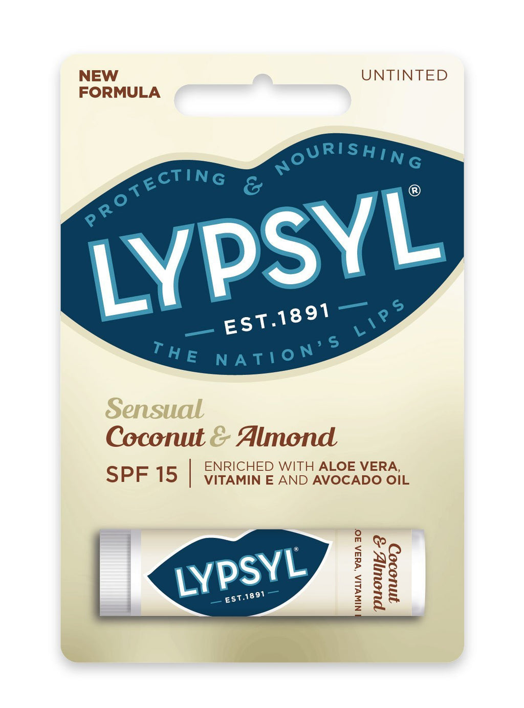 Lypsyl Sensual Lip Balm SPF 15, Coconut and Almond, 14g Pack of 1 - NewNest Australia