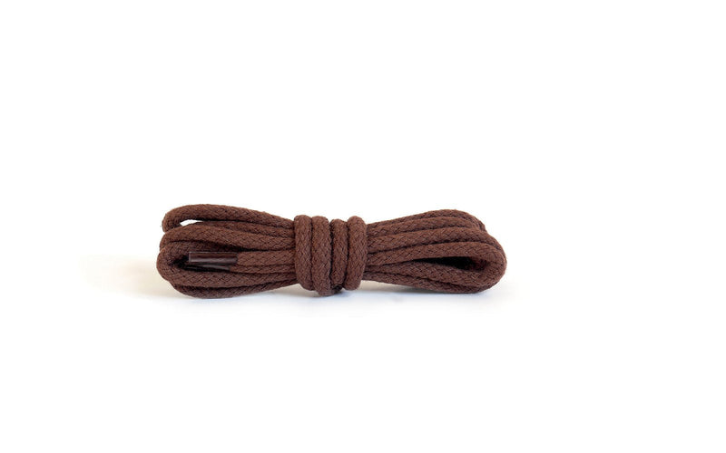 Kaps Round Laces, quality durable 100% cotton shoe laces for casual footwear, made in Europe, 1 pair, many colours and lengths 75 cm - 29 inch - 4 to 5 eyelet pairs 76 - Brown - NewNest Australia
