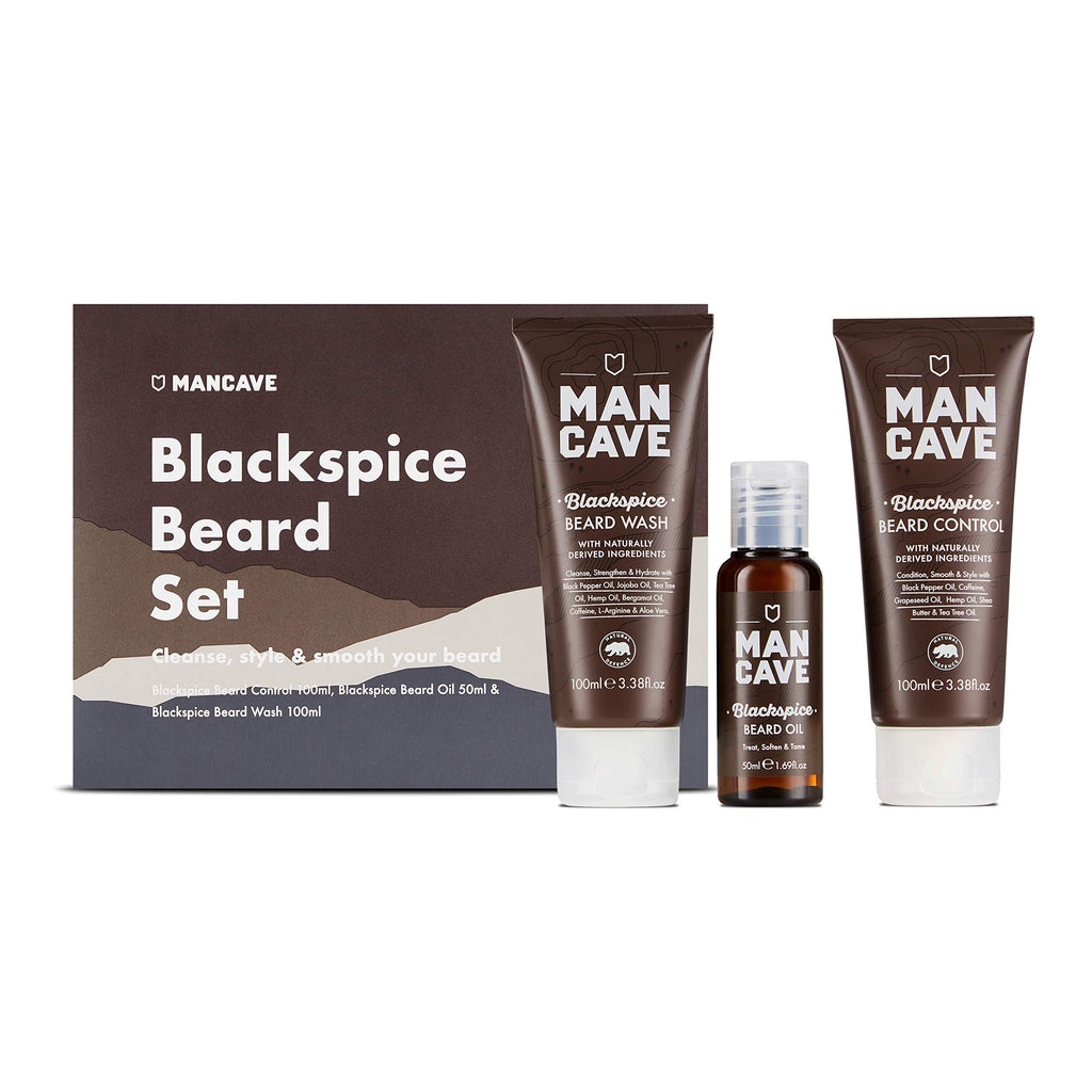 ManCave BlackSpice Beard Gift Set - 3 Beard Grooming Essentials - NewNest Australia