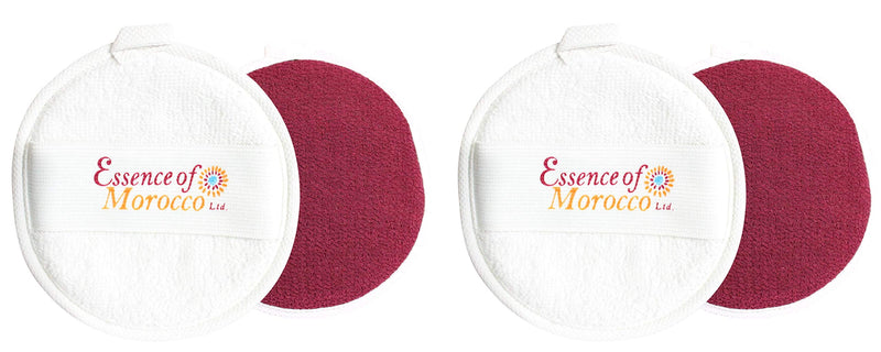 ESSENCE OF MOROCCO Moroccan Exfoliating Cleansing Facial Pad Kessa Reversible Dual Use as a Cleanser and Exfoliator for Face and Neck (Double Pack) Double Pack - NewNest Australia