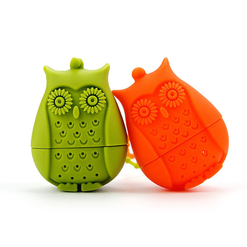 Ezeso Owl Tea Ball Infuser Strainer Owl Silicone Tea Bag Filter 2PCS (GREEN+ORANGE) - NewNest Australia