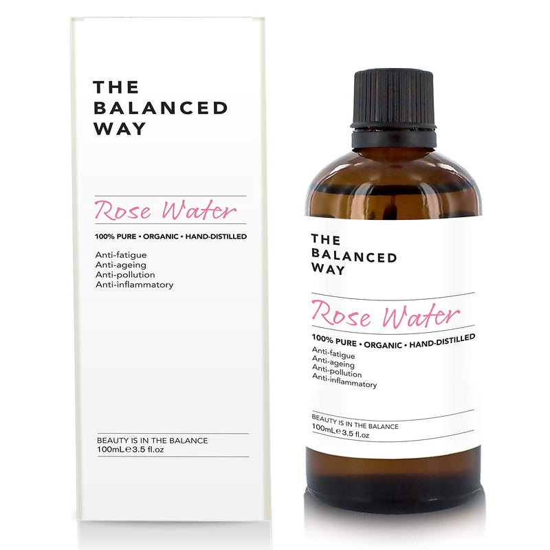 100% Pure & Organic Rose Water (100ml Glass Bottle) | Triple Distilled Premium Anti-Oxidant Rose Water Face Toner | Calms, Tones & Rehydrates | Gentle on Skin | Controls Excess Oil | Made in Morocco - NewNest Australia