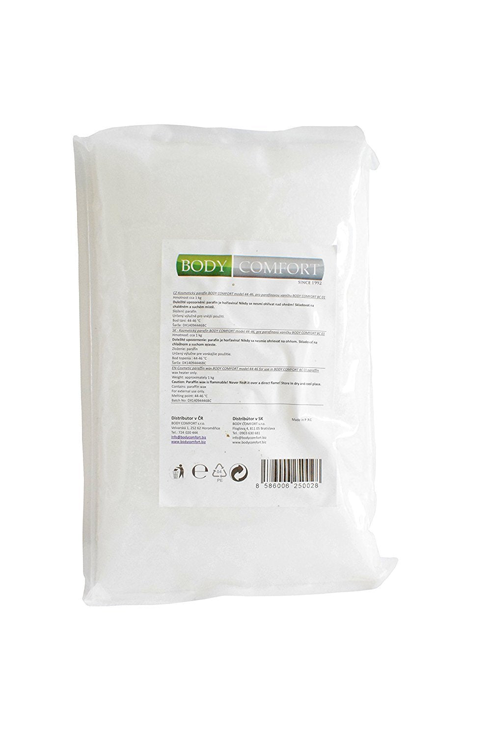 1Kg Cosmetic Paraffin Wax Body Comfort BC 02: Medically tested cosmetic + health care wax with lowest melting point on the market 44-46 Celsius, Extra suitable for sensitive type of skin - NewNest Australia