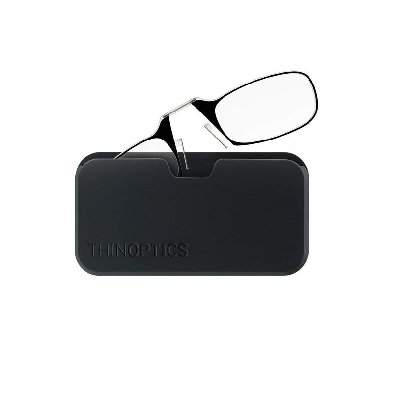 ThinOptics Reading Glasses 1.00 Black Frames With Universal Compact Case - Compact Foldable Reading Glasses 1.00 Strength With Flex-Fit Technology +1.0 - NewNest Australia