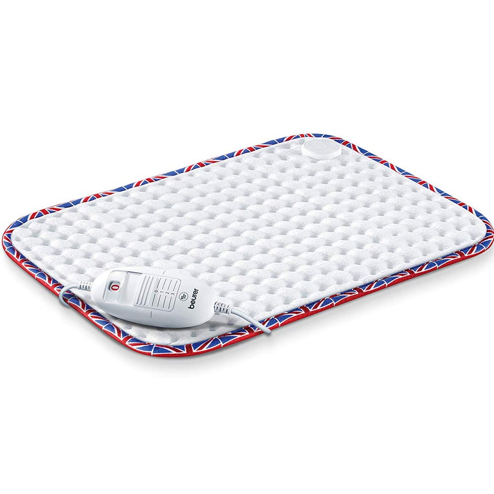 Beurer HK-UK Heat Pad | Electric heat pad for relaxation | 3 electronically regulated temperature settings | Machine-washable | Automatic switch-off | Union Jack trim single - NewNest Australia