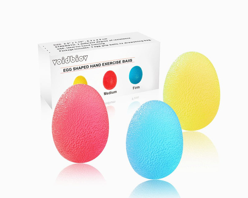 voidbiov Hand Squeeze Stress Balls Set with Carry Bag- 3 Resistance, Finger Wrist Arthritis Therapy Rehab Exerciser, Carpal tunnel, Stroke Rehabilitation Equipment Red/Yellow/Blue S - NewNest Australia