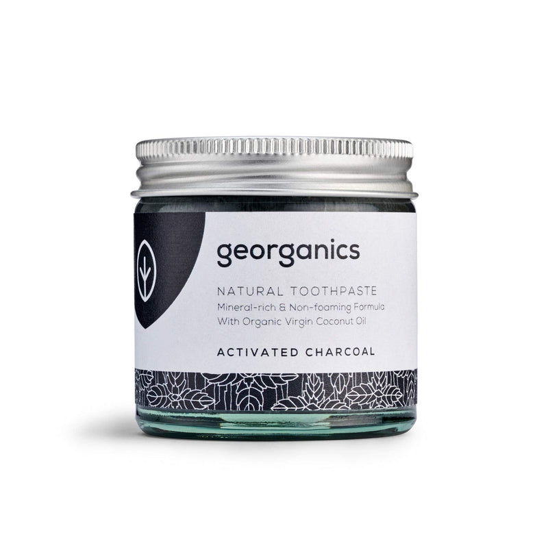 Georganics - Organic Mineral-Rich Teeth Whitening Toothpaste - Non-foaming Formula with Organic Virgin Coconut Oil - Vegan, SLS, Cruelty and Fluoride Free - Activated Charcoal - 60ml 60 ml (Pack of 1) - NewNest Australia