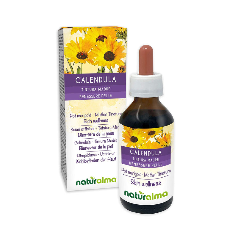 Pot Marigold (Calendula officinalis) Flower Heads Alcohol-Free Mother Tincture Naturalma | Liquid Extract Drops 100 ml | Food Supplement | Vegan 100 ml (Pack of 1) - NewNest Australia