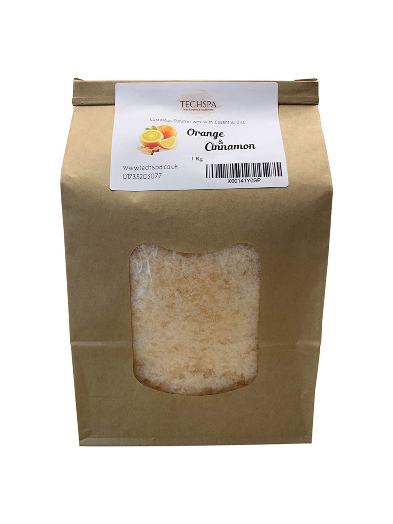 By Techspa Orange and Cinammon Paraffin Wax (1 kilogram - 1000 grams) Made in UK - NewNest Australia