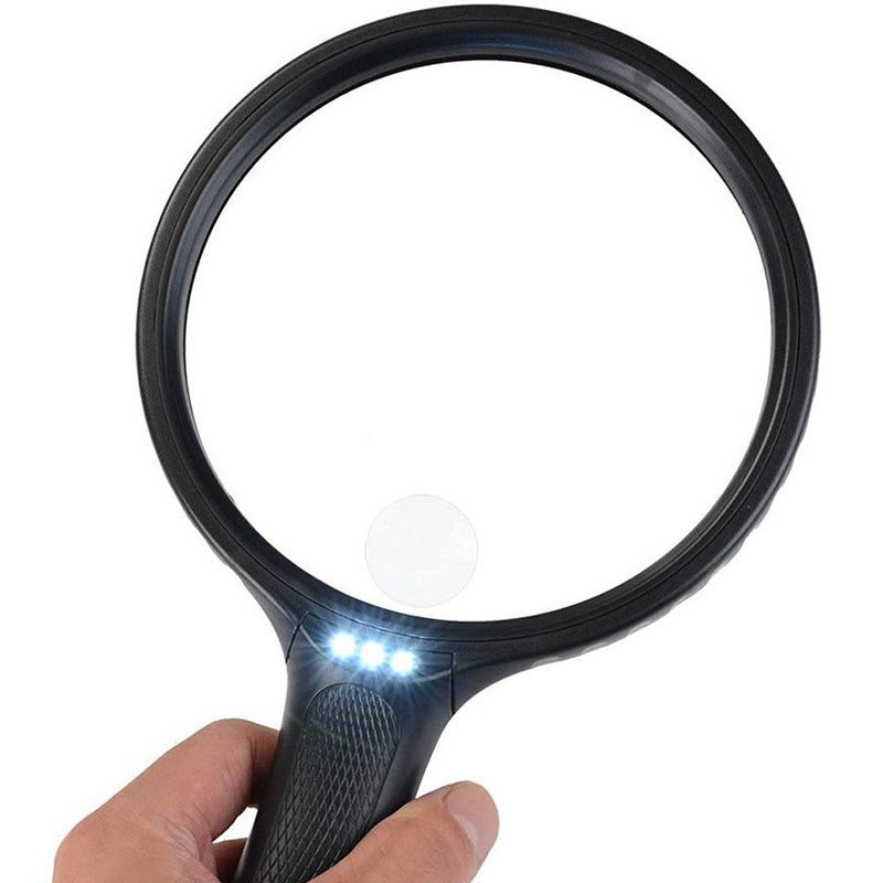Magnifying Glass With Light, 5.5 Inch Extra Large Hand Magnifier- 3 Bright LEDs Illuminated - 2X 5X Magnification Lens- Lightweight- Easy to Use for Mother and Father to Read Small Print etc (2X 5X) - NewNest Australia