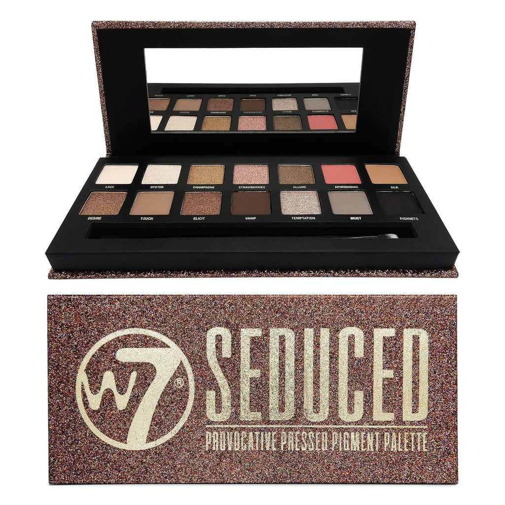 W7 | Seduced Pressed Pigment Palette Makeup | Tones: Cream Mattes, Metallic Shimmers | Colours: Delicate Nudes, Golds, Pinks and Smokes | Cruelty Free, Vegan Makeup For Women - NewNest Australia