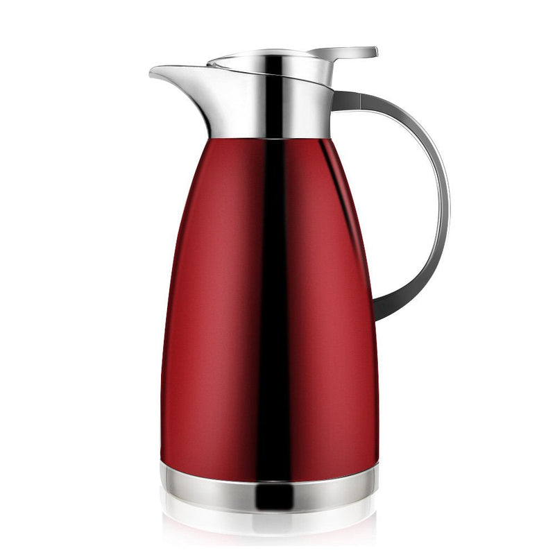 Haosens 1.8 Litre Stainless Steel Coffee Carafe Double Walled Vacuum Insulated Coffee Jug Thermal Jug (Red) Red - NewNest Australia