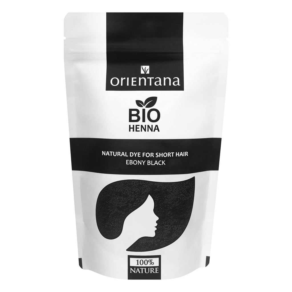 Orientana - Bio Hair Henna Ebony Black | 100% Natural Vegan Herbal Powder For Hair Dye | Ebony Black For Short to Medium Hair | Herbal Permanent Colour | Nourish Shine & Volume - 50g 50 g (Pack of 1) - NewNest Australia