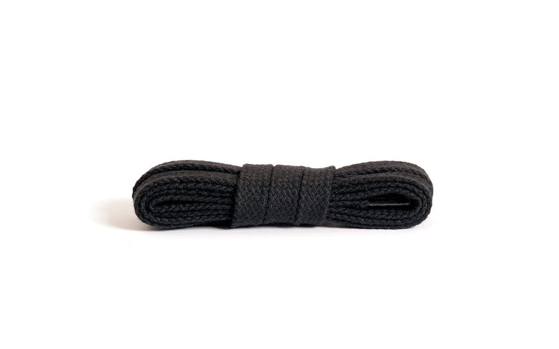 Kaps Flat Laces, quality durable 100% cotton shoe laces for casual footwear, made in Europe, 1 pair, many colours and lengths 60 cm - 24 inch - 3 to 4 eyelet pairs 91 - Black - NewNest Australia