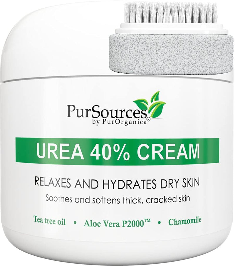 PurSources Urea 40% Foot Cream 4 oz - Best Callus Remover - Moisturizes & Rehydrates Thick, Cracked, Rough, Dead & Dry Skin - For Feet, Elbows and Hands + Free Pumice Stone - NewNest Australia