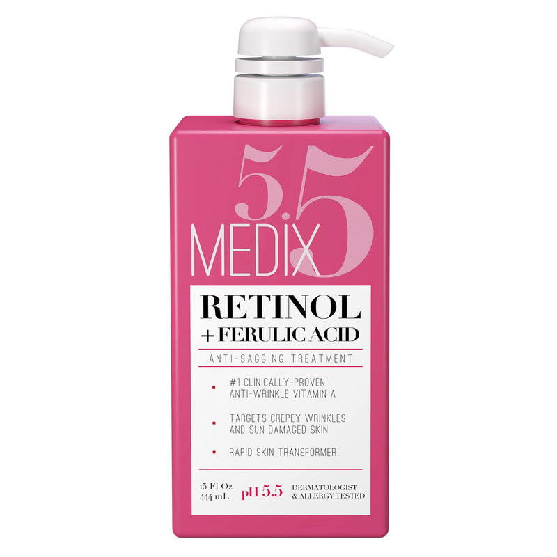 Medix 5.5 Retinol Cream with Ferulic Acid Anti-Sagging Treatment. Targets Crepey Wrinkles and Sun Damaged Skin. Anti-Aging Cream Infused With Black Tea, Aloe Vera, And Chamomile (15oz) - NewNest Australia