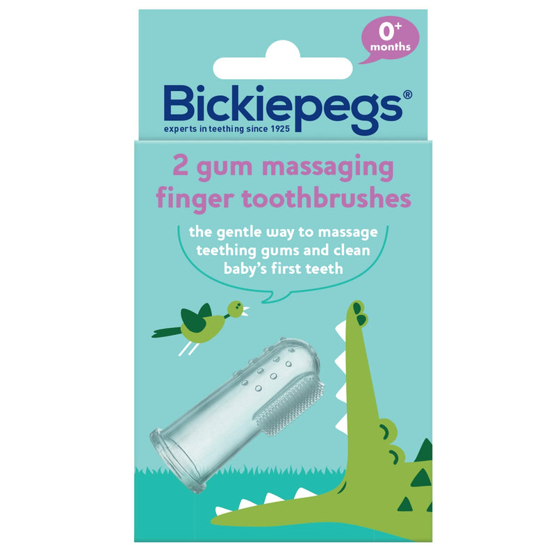 Bickiepegs 2 Gum Massaging Finger Toothbrushes- Finger Toothbrush & Gum Massager - Soft Bristle Baby Toothbrush for Brushing and Teething - First Toothbrush for Babies and Toddlers (Single Pack) - NewNest Australia