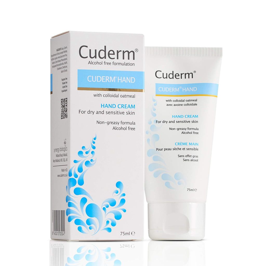 Cuderm Hand Cream (Alcohol Free) [Suitable for Dry, Sensitive Skin, Eczema] Colloidal Oatmeal Cream - Hypoallergenic - Vegan Certified - Fragrance Free - Cruelty Free (PETA) - Hard Working Hands - NewNest Australia