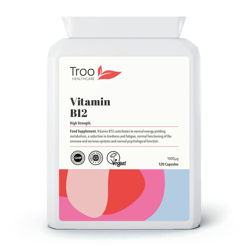 Vitamin B12 Methylcobalamin Supplement 1 mg - 120 Easy Swallow Daily Capsules - High Strength 1000 mcg per Capsule – Energy and Nervous System Support - UK Manufactured to GMP Standards - NewNest Australia